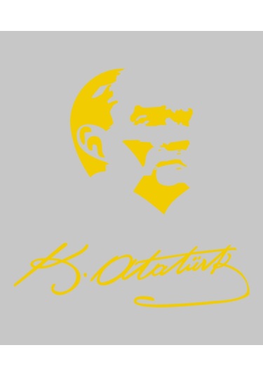 Atatürk Ve Imza Dekoratif Duvar Sticker. (38X38 Cm)