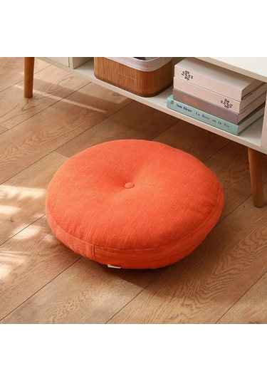 Zemin Koltuk Yastık Düz Renk Meditasyon Yoga İçin Uygun Yuvarlak 60cm-10 Ekru