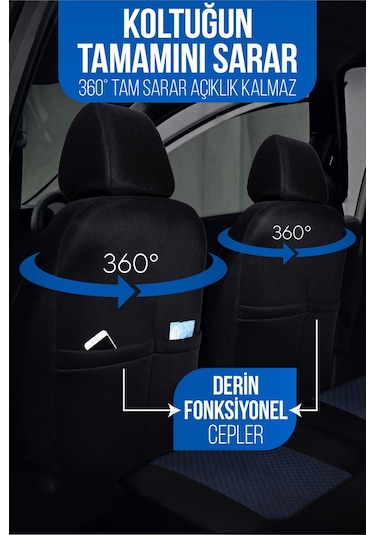 Smrautoaccessory Pam Serisi Oto Koltuk Kılıfı Mavi