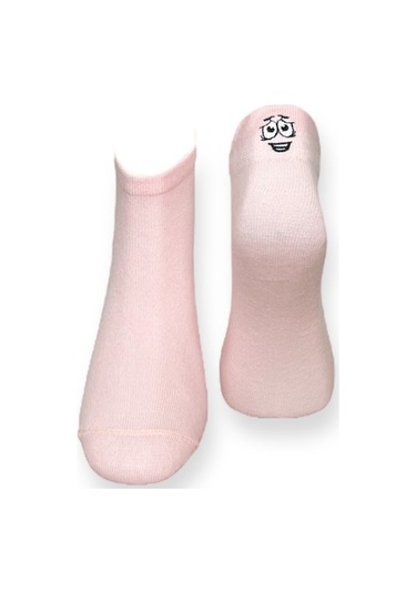 3'lü Unısex Sevimli Emoji Tasarımlı Esnek Nem Alabilen Pamuklu Spor Soket Çoraplar Çok Renkli