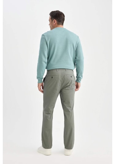 DeFacto Regular Fit Normal Kesim Yazlık Düz Paça Chino Kanvas Pantolon D7349AX25SPKH398
