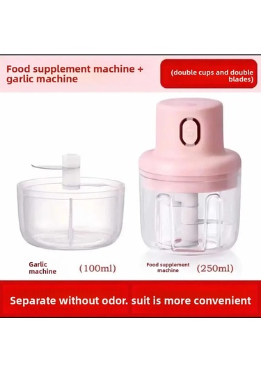 Kosona Ev Elektrikli Ve Manuel Sarımsak Ezici - Kablosuz Mini 100ml, Sarımsak, Biber Ve Baharatları Hızlı Çizer Diğer