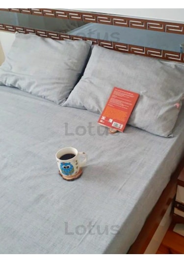 Fırça Desen Ranforce Lastikli Fitted Çarşaf Takımı Tek Kişilik Yastıklı Gri