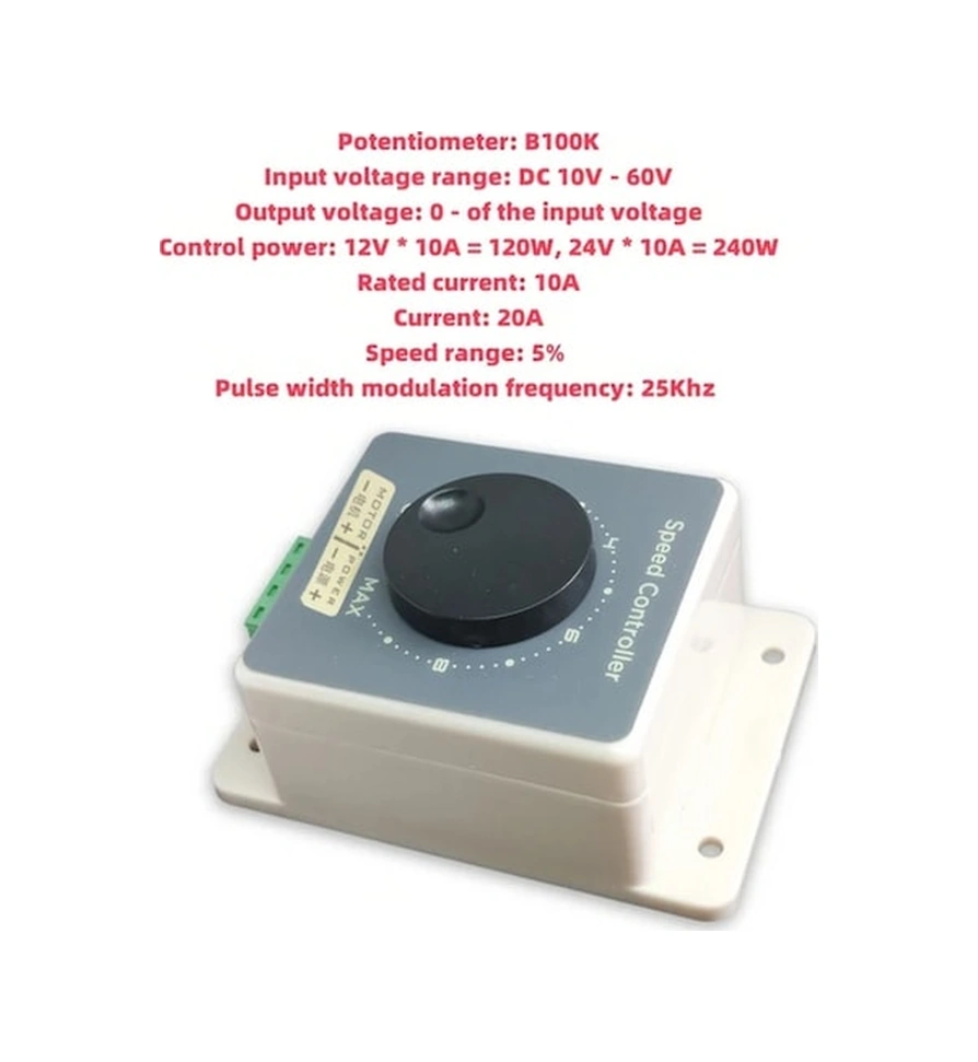 Trendooze 20a Pwm Dc Motor Hız Regülatörü 10-60v Dijital Gösterge Kompakt Endüstriyel