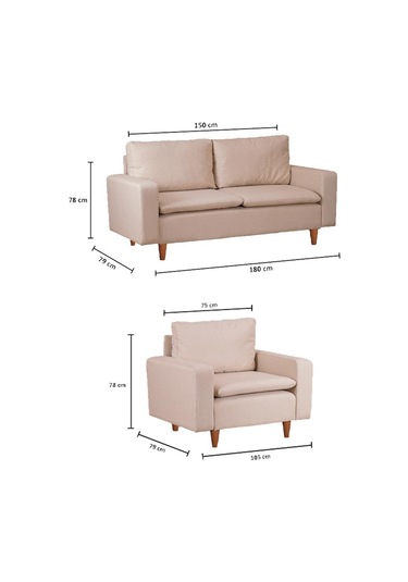 Lungo Modüler Koltuk Takımı Keten Krem Krem