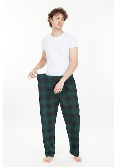 Büyük Beden Erkek Pijama Altı Cepli Fermuarlı Blr-08- 1002 Yeşil