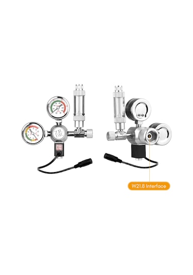 Akvaryum Co2 Regülatörü Su Geçirmez Karbon Dioksit Regülatörü Büyük Göstergeli Kabarcık Sayacı Solenoid W21.8 Arayüz Silindiri İçin