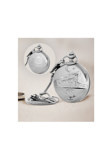 Samstar Kişiye Özel TCDD Tren Kabartmalı 47 MM Köstekli Cep Saati