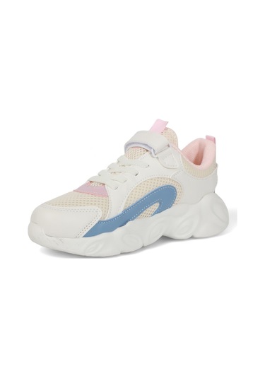 Kidessa 1968 Anatomik Tabanlı Unisex Çocuk Günlük Spor Ayakkabı Bej Çok Renkli