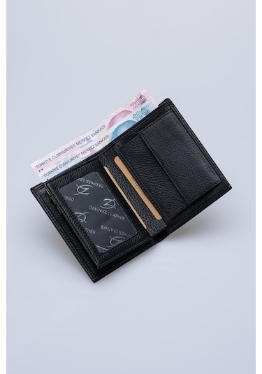 DERİNSS DRC7011 Hakiki Deri Erkek Siyah Cüzdan