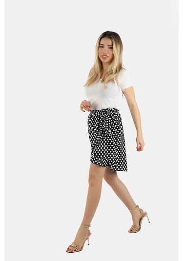 Kadın Puantiyeli Lacivert Etek Lacivert-P