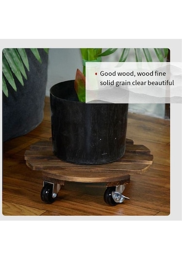Trendooze Yuvarlak Tekerlek Tabanı, Stand Saksısı Saksısı Evrensel Çiçek Çiçek Ahşap A Ub