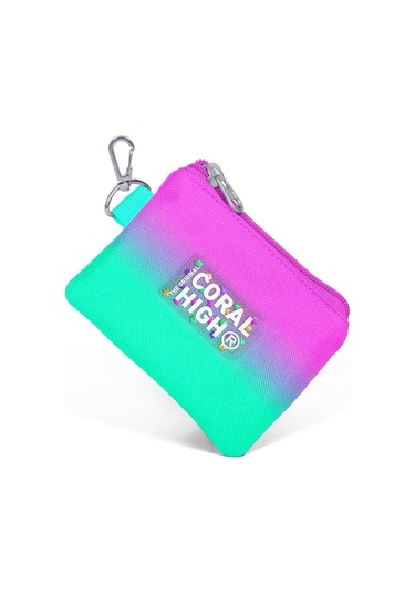 Coral High Pembe Su Yeşili Renk Geçişli Bozuk Para Çantası - Kız Çocuk