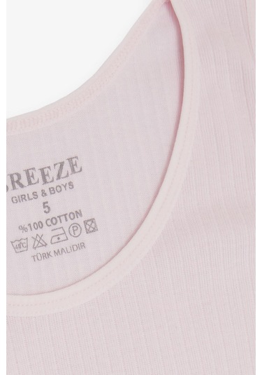 Breeze Kız Çocuk Atlet Geniş Askılı Fitilli 3-11 Yaş, Pembe-pembe Pembe