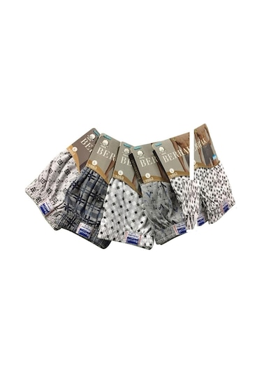 Berrak 1053 Erkek Desenli Boxer Pamuklu 6'Lı Paket