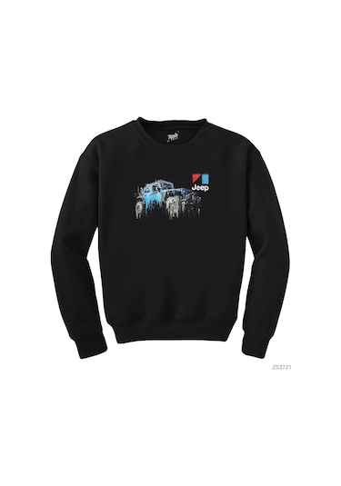 Flowing Jeep Siyah Sweatshirt