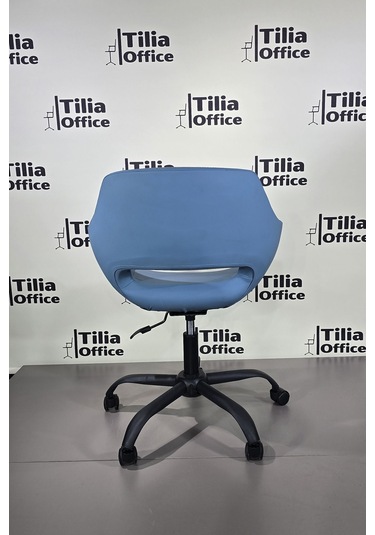 Monaco Çalışma Kesim Koltuğu Yonca Tekerlekli Siyah Ayak Açık Mavi