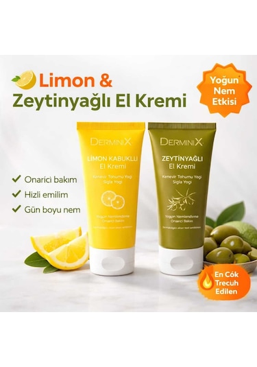 Limon & Zeytinyağı El Kremi 2'li Set 50 Ml Yoğun Nemlendirici Bakım