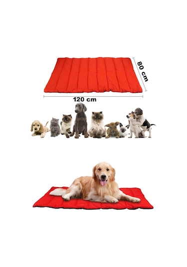 Bundera Gully Büyük Boy Kedi Köpek Minderi Kırmızı 120 x 80 CM