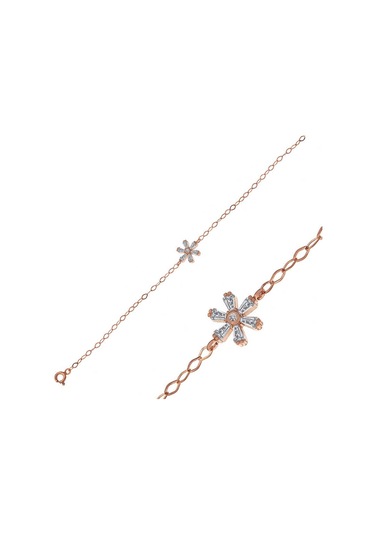 Blackcraft 925 Ayar Gümüş Rose Çiçek Kadın Bileklik Bc-f97d35 Renkli