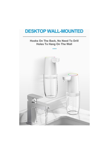 Anjiexun Magic Color Nefes Alan Işık Kızılötesi Sensörlü Sabunluk Beyaz