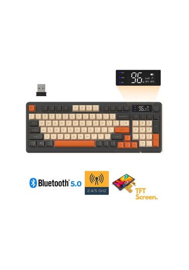Freewolf M96 2.4g Bt5.0 Çift Bağlantılı Tft Led Ekranlı Reinbow Gaming Oyuncu Klavye