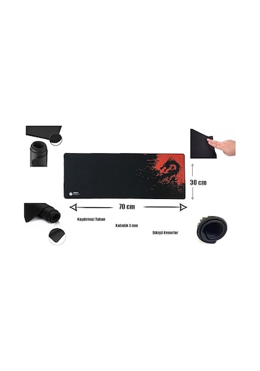 Appa Rakoon Oyuncu Mouse Pad 70X30 Cm Kaymaz Dikişli