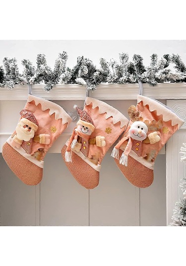 3 Parça Chaussettes De Nol, Design Pre Nol, Rennes Et Bonhommes De Neige, Ch