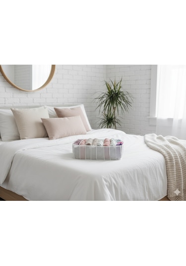 Organizer L Akordiyon L Boy 8 Bölmeli Çok Amaçlı Dolap Içi Ve Çekmece Içi Düzenleyici Cepli Beyaz