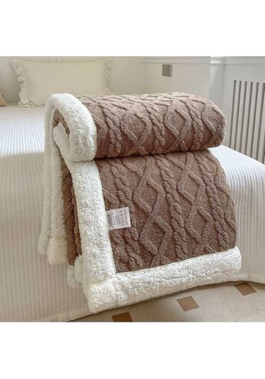 Flybuy Yumuşak Yeni Tek Renk Kuzu Kalın Kahverengi Kahve Kadife Hqgoodstore Ev Düz Çift Battaniye Basit 200cm 150 Tp Kahverengi