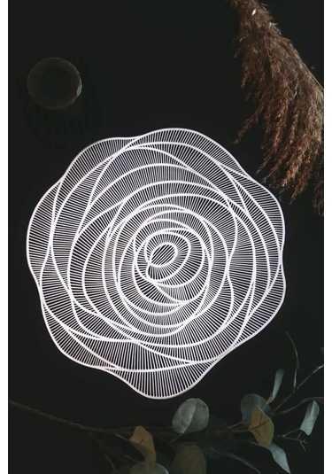 Aromaflow Gül Desenli 4'lü Masa Servis Peçeteleri Seti 162930421 Gri