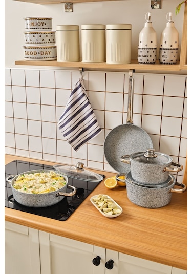 Karaca  Biogranit Nare 7 Parça Tencere Seti Mavi