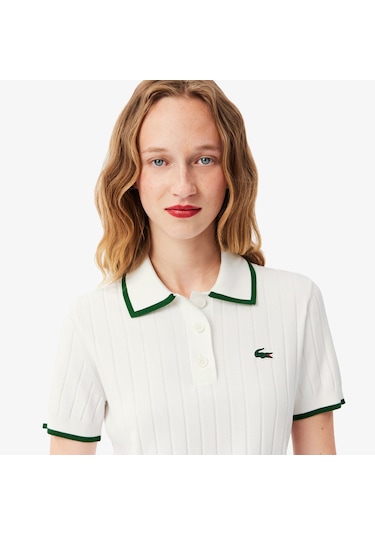 Lacoste Kadın Regular Fit Kısa Kollu Polo Yaka Trikot-shirt Beyaz