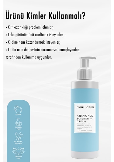 Maruderm Azelaik Asit %5 Cilt Bakım Kremi 200 ML