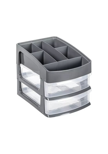 Besthome 2 Çekmeceli Kırtasiye Depolama Organizatörü 173441023 Gri