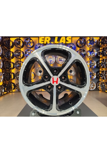 4 Adet Honda  6.5 15 5 114.3 Et45 64.1 Black Mack Jant Revize Edilmiş Takım