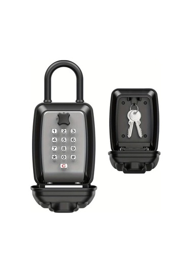 Fastbuy Toz Geçirmez Yağmura Dayanıklı Anahtarsız Şifreli Kilit Kutusu Siyah Kilit Kirişi Stili Siyah