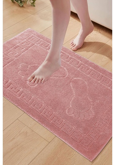 2 Li %100 Pamuklu Banyo Ayak Havlusu Gramajlı Konforlu Mürdüm