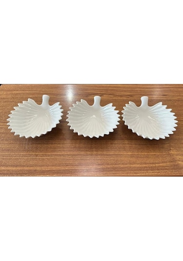 Cooker Ckr3626 Yaprak Model Porselen Çerezlik 6 Parça Beyaz