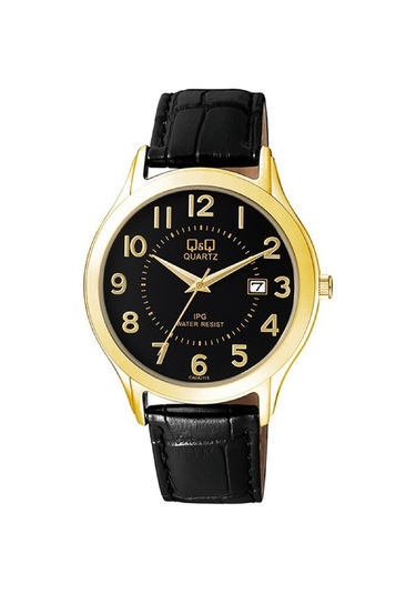 Q&q Ca04j115y Siyah Gold Rakamlı Takvimli Erkek Kol Saati