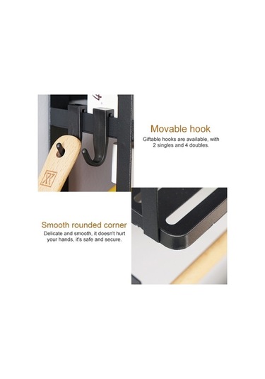 Dancemonkey Mutfak Tek Katlı Manyetik Buzdolabı Raf, Pratik Tutacağı Saklama Aksesuarı Siyah