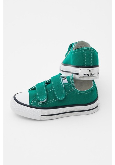 Kauçuk Taban Keten Cırtlı Çocuk Unisex Yeşil Spor Ayakkabı Tbh1450 Yeşil