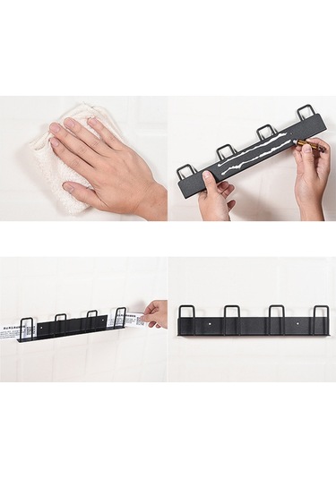 Cbtx Matkapsız 3 Kancalı Karbon Çelik Duvara Monte Bardaklık Organizatör Rafı - Beyaz