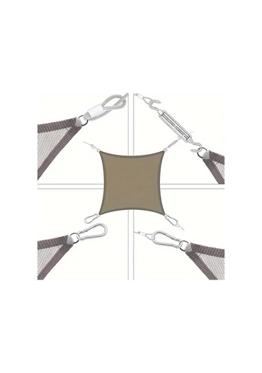 Gateesat 44 Parça Paslanmaz Çelik Gergi Ayar Cıvata Ve Yaylı Kanca Seti 15 Metre Çelik Halat