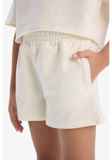 DeFacto Kız Çocuk 2'li Takım Baskılı Kısa Kollu Tişört Şort E0730A825SMER99 Ekru DeFacto Kız Çocuk 2'li Takım Baskılı Kısa Kollu Tişört Şort E0730A825SMER99 Ekru