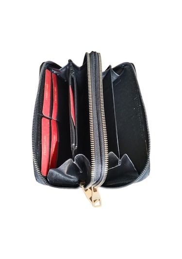 Mygeppetobag Kadın Cüzdan Siyah Şık Gece Siyah - Bej