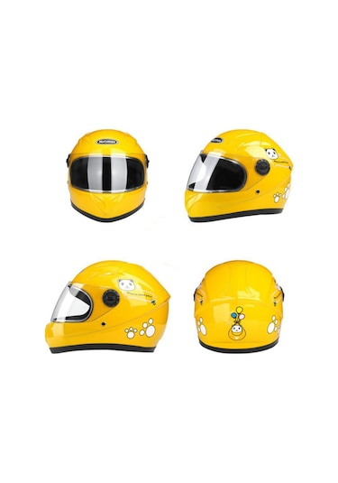 Çocuk Kask Çocuk Kask Elektrikli Araba Kask Sonbahar Ve Kış Erkek Ve Kadın Kask-sarı Sarı