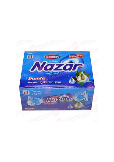 Nazar Şekersiz Damla Aromalı Sakız 100'lü