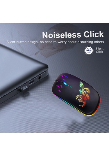 Lemestar Optik Kablosuz Sessiz Fare - 2.4g+bt3.0+bt5.2 Üç Mod, Ergonomik Tasarım, 500mah Şarj Edilebilir Pil, Beyaz Optik