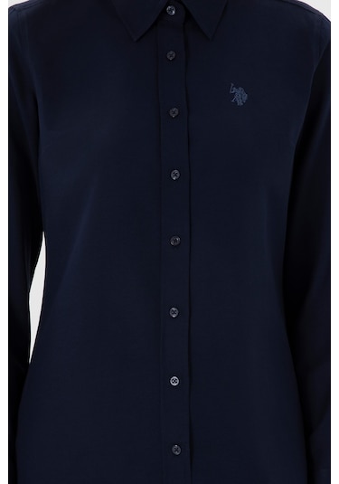 U.S. Polo Assn. Kadın Lacivert Uzun Kollu Basic Gömlek 50316711-VR033